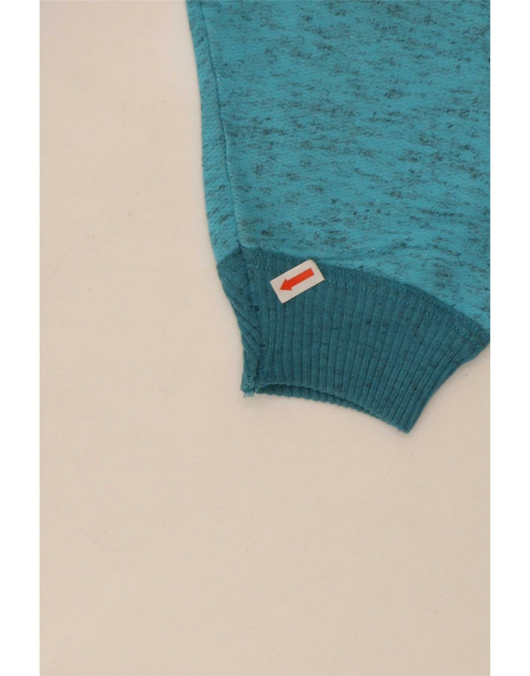 Vintage Mens Graphic Zip Neck Sweatshirt Jumper Large Blue Flecked