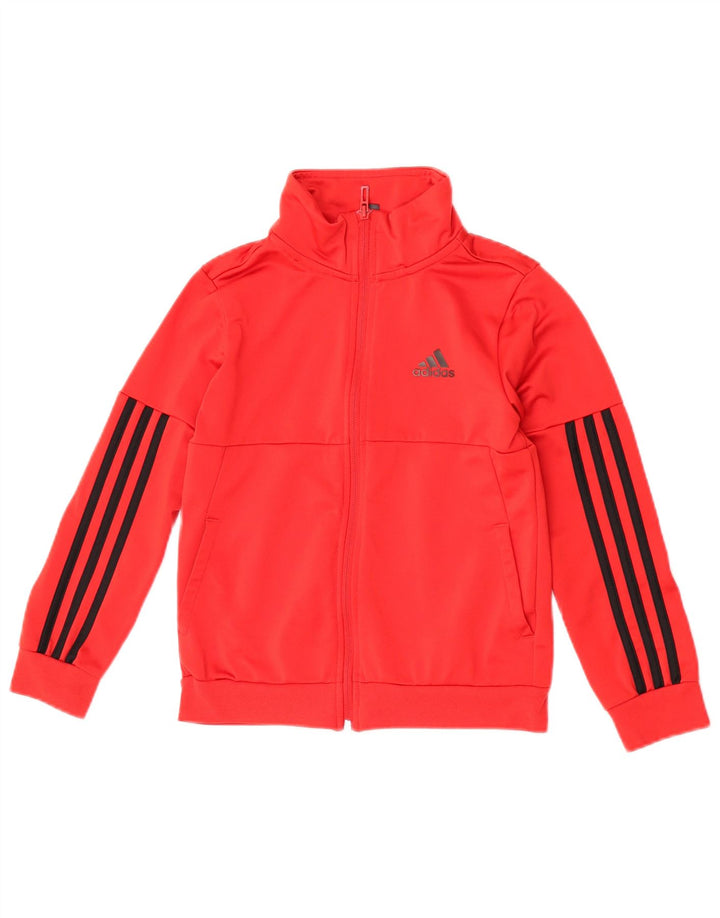 Adidas Jungen-Trainingsanzug-Top-Jacke, 9–10 Jahre, rotes Polyester