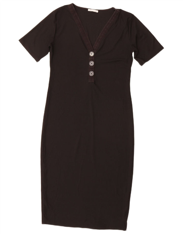 Zara Womens Trafaluc Sheath Dress UK 14 Large Black Polyester