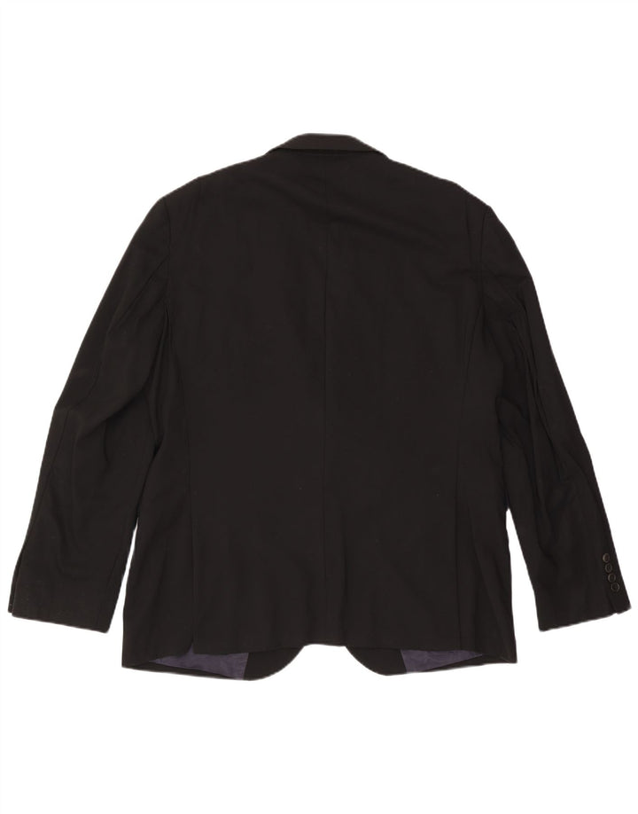 John Lewis Mens Tailored Fit 2 Button Blazer Jacket UK 44 2XL Black Wool