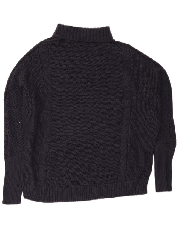 Gap Womens Oversized Roll Neck Jumper Sweater UK 16 Large Navy Blue Nylon