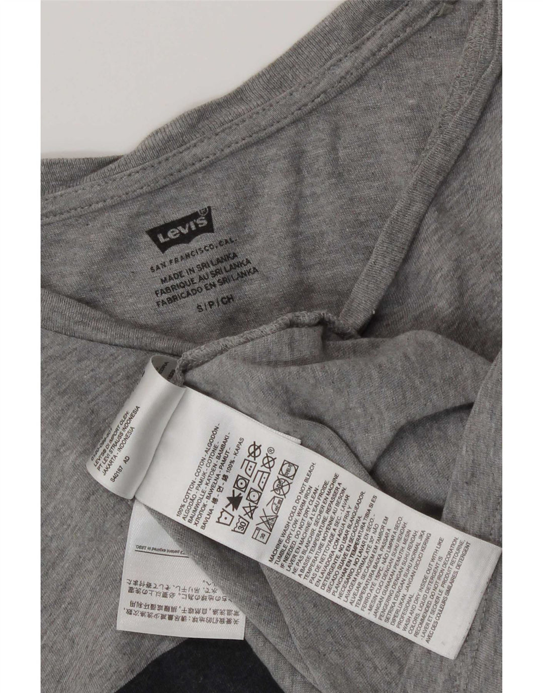 Levi's T-Shirt Graphique Homme Petit Gris Moucheté Coton