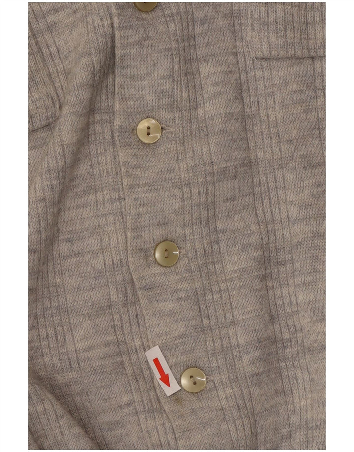 Maglione cardigan da donna vintage UK 14 Grigio medio