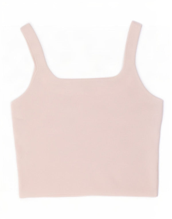 Zara női Crop Cami felső UK 14 nagy fehér poliészter