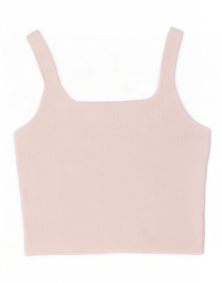 Zara női Crop Cami felső UK 14 nagy fehér poliészter