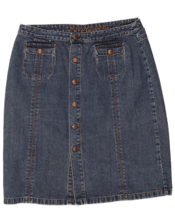 Dkny Womens High Waist Denim Nederdel US 10 Large W30 Blue Cotton