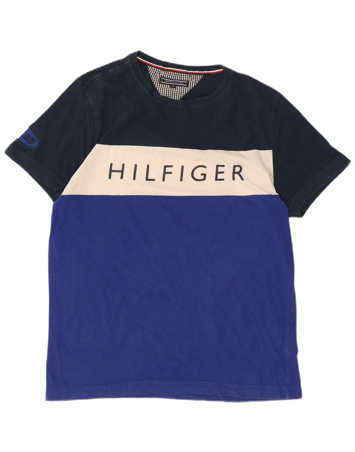 TOMMY HILFIGER Mens Graphic T-Shirt Top Medium Multicoloured Colourblock