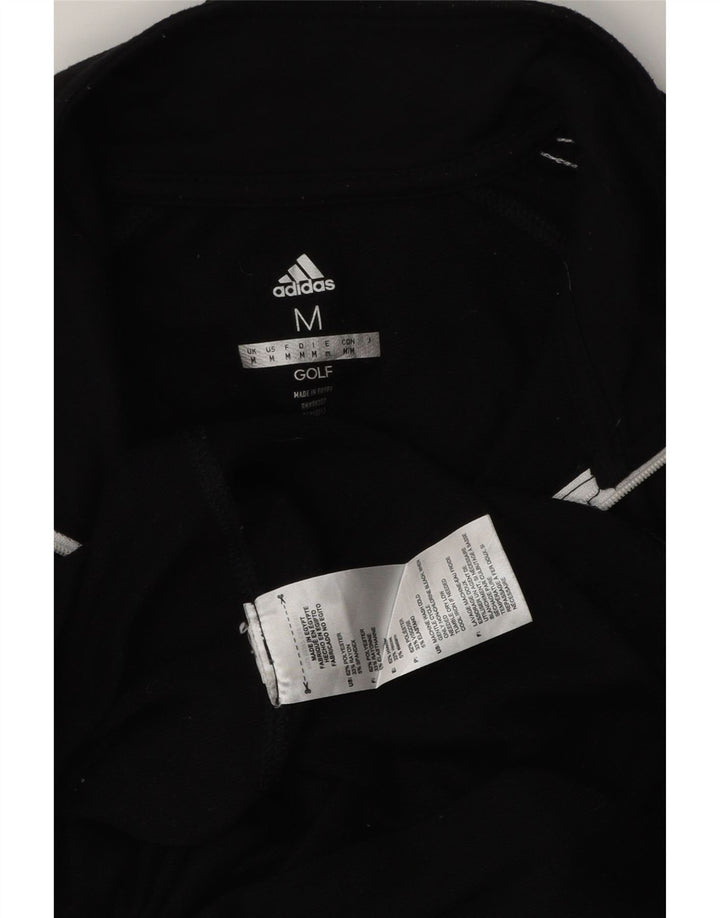 Adidas Mens Zip Neck Pullover Tracksuit Top Medium Black Polyester