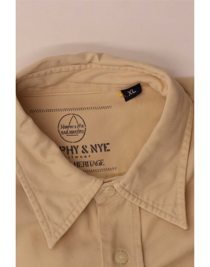 Murphy & Nye Mens Sailmakers Shirt XL Beige Cotton