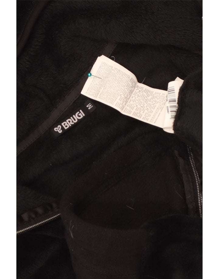 Brugi Womens Hooded Fleece Jacket UK 12 Medium Black Polyester