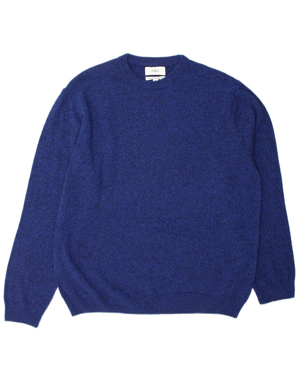 Marks & Spencer Herre sweater med rund hals 2XL blå uld