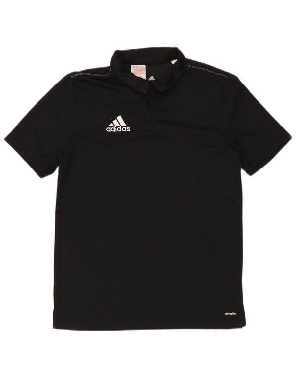 Adidas Boys Climalite Polo Shirt 13-14 Years Black Polyester