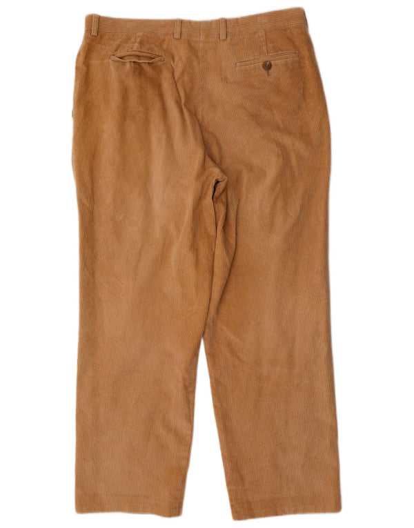 Lacoste Mens Pegged Corduroy Trousers Size 48 XL W38 L30 Beige Cotton
