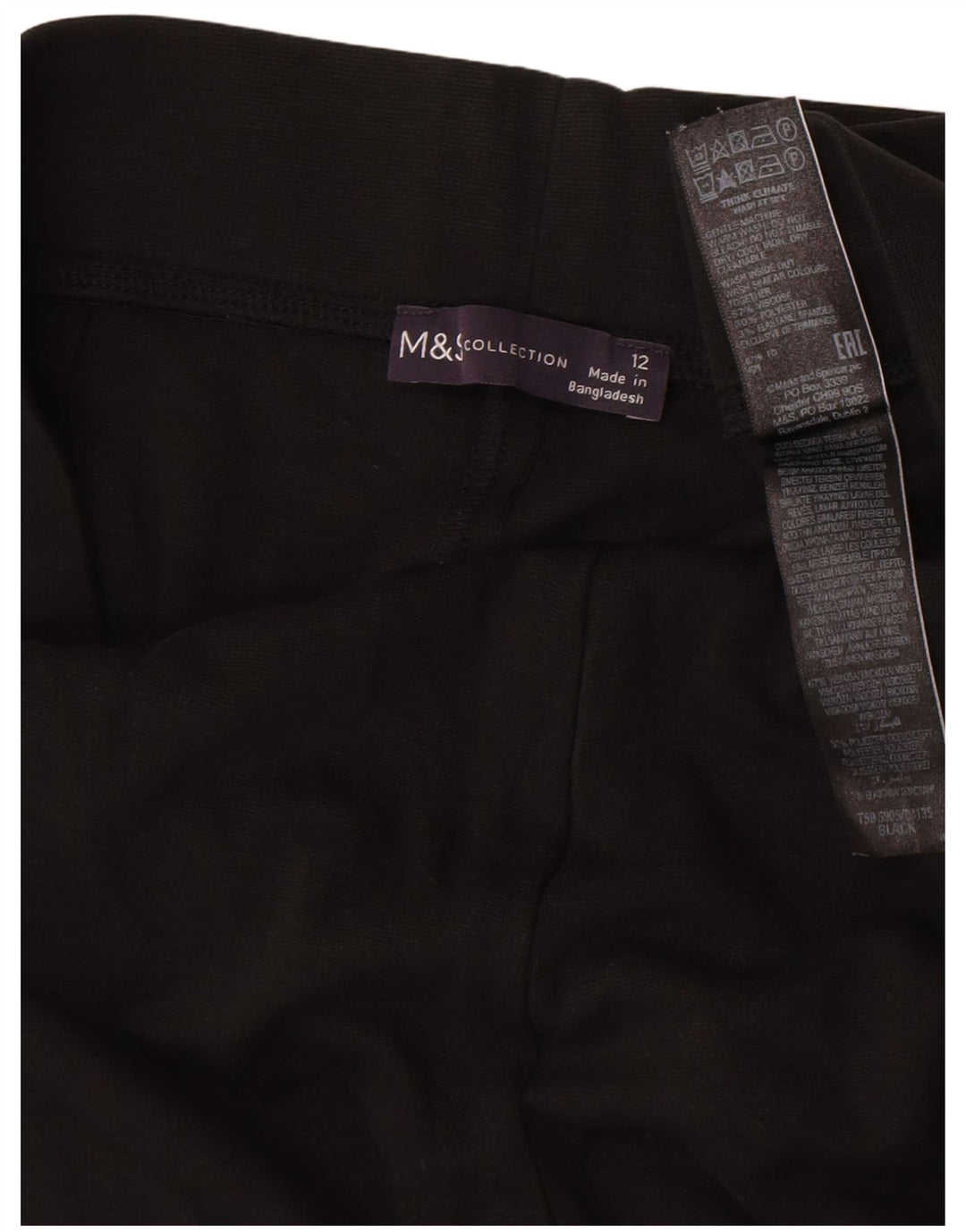 Женские леггинсы Marks & Spencer UK 12, средний черный, вискоза