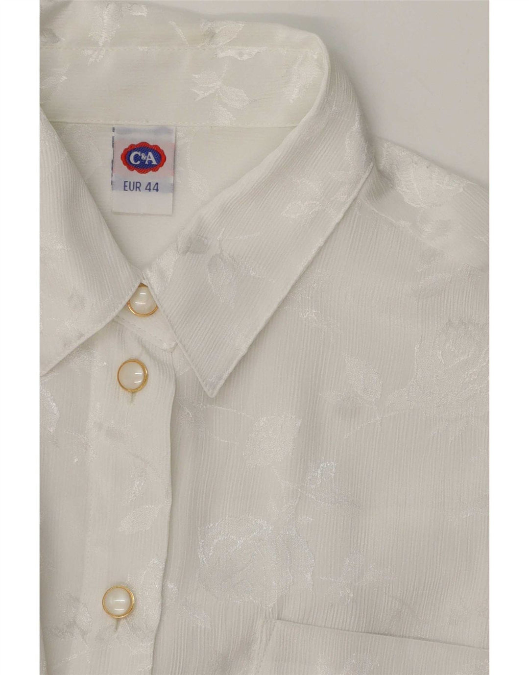 Bluză cămașă pentru femei C&A EU 44 XL Poliester floral alb