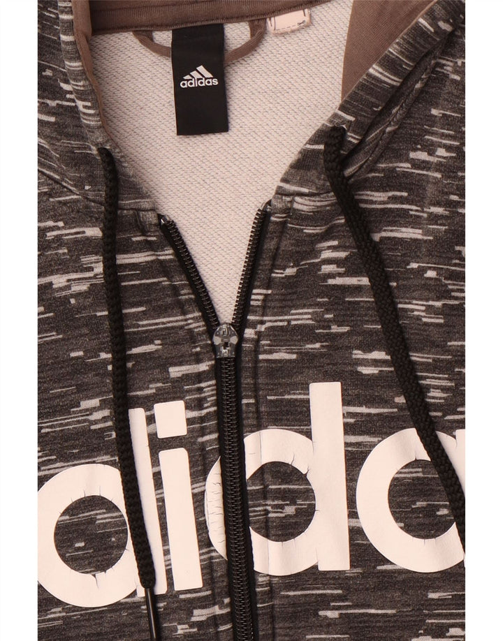 ADIDAS Herren Graphic Zip Hoodie Pullover Mittelgrau meliert