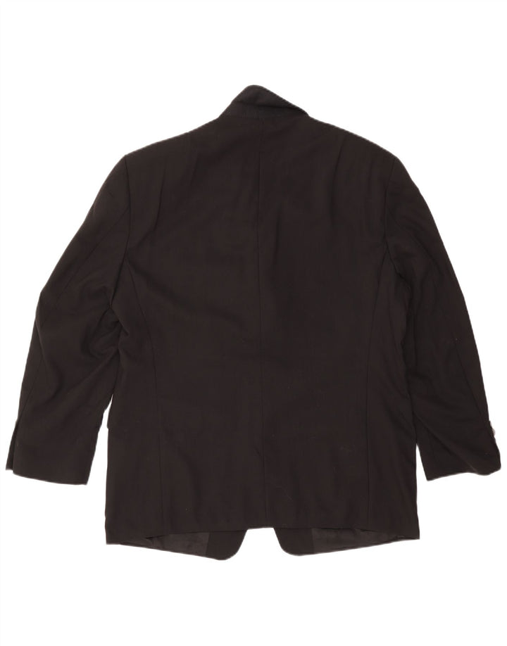 Chaps Mens 3 Button Blazer Jacket UK 38 Medium Black Wool