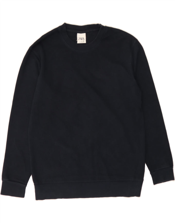 ZARA Womens Sweatshirt Jumper UK 14 Medium Navy Blue Vintage Zara and Second-Hand Zara from Messina Hembry 