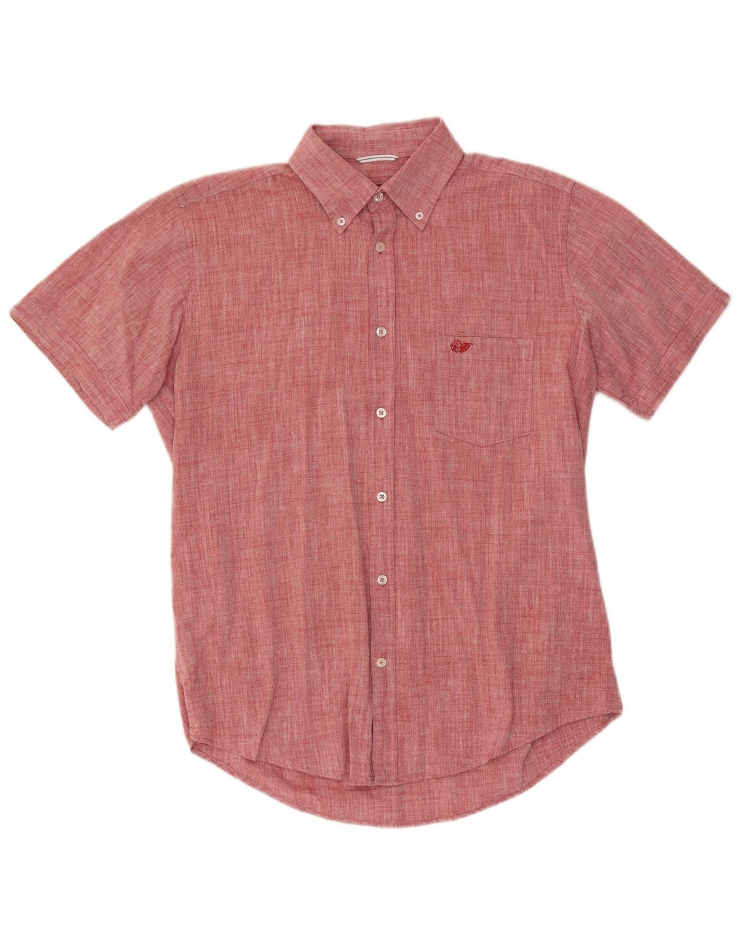 Carrera Mens Short Sleeve Regular Fit Shirt Large Red Flecked Cotton