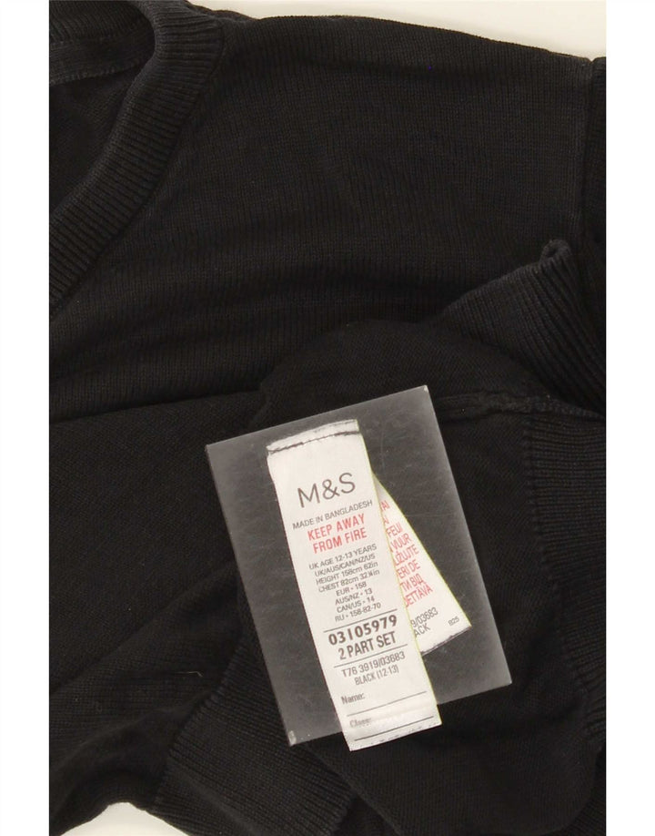 Marks & Spencer Boys Sweatshirt Jumper 12-13 Years Black Cotton