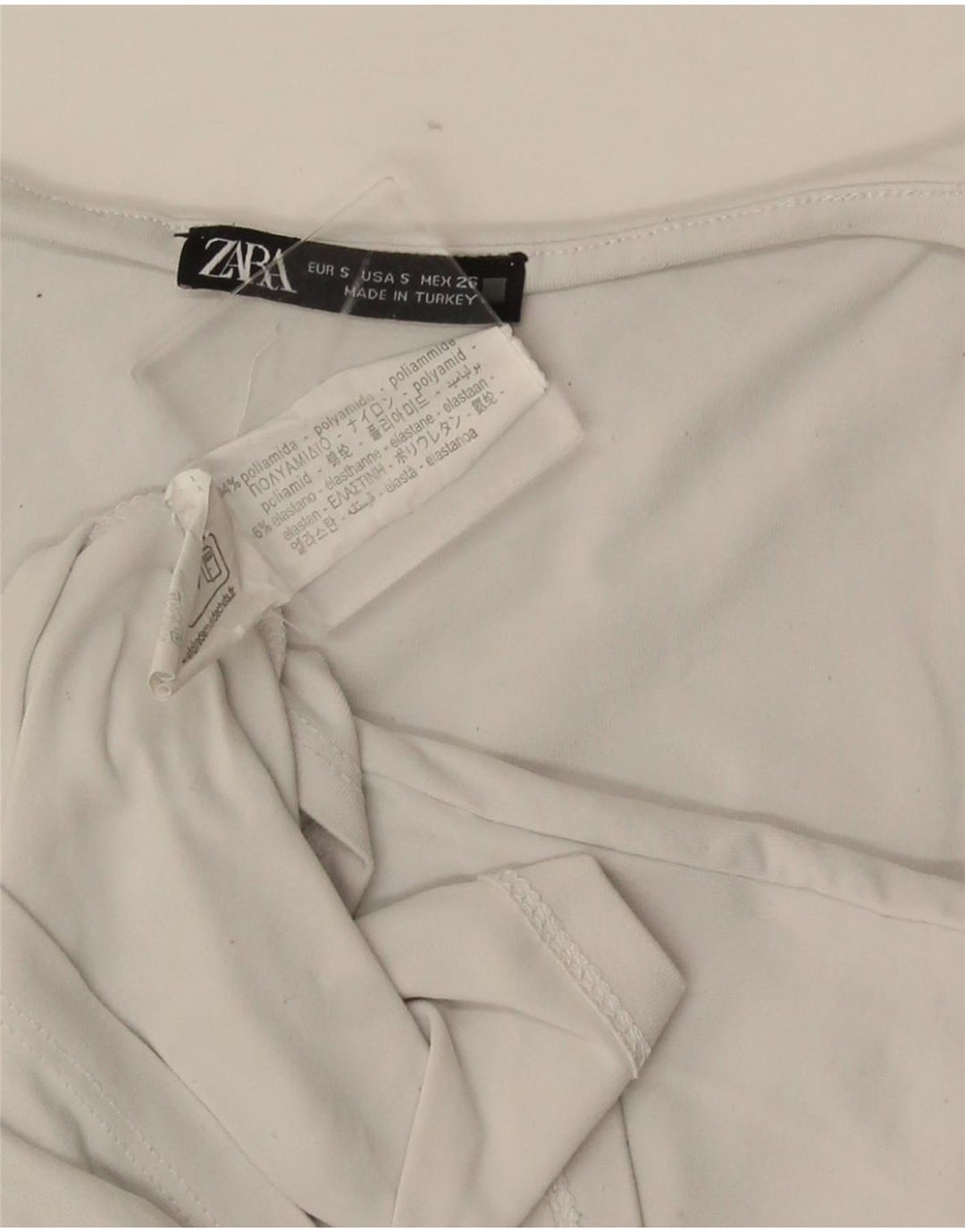 Zara Damen Weste Top UK 8 Small Weiß Polyamid
