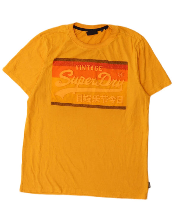 Camiseta gráfica masculina Superdry Top XL algodão amarelo