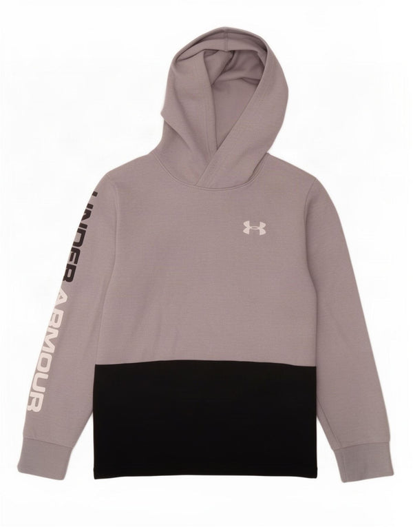 Under Armour Boys grafisk hættetrøje 9-10 år Medium Grey Colourblock