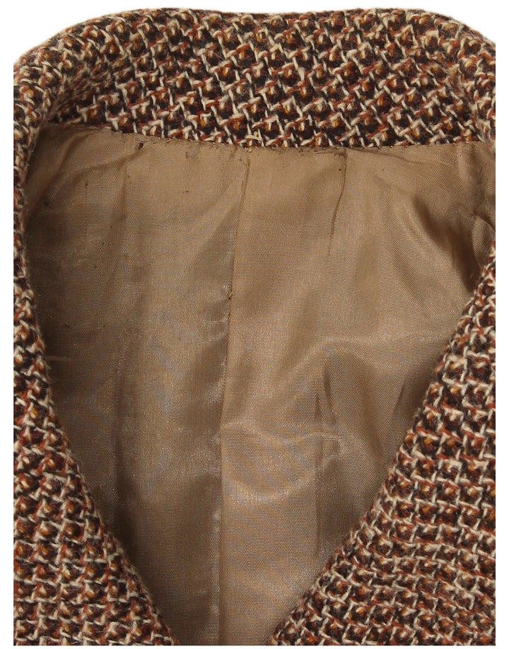 Vintage Womens Double Breasted Coat UK 14 Medium Brown