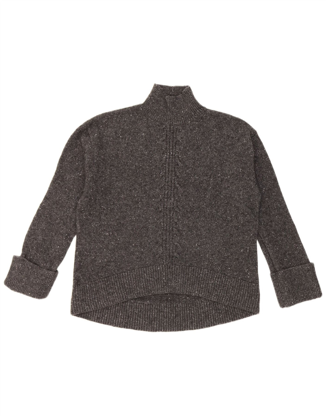 Maglione maglione a collo alto da donna John Lewis UK 12 Lana screziata grigio medio