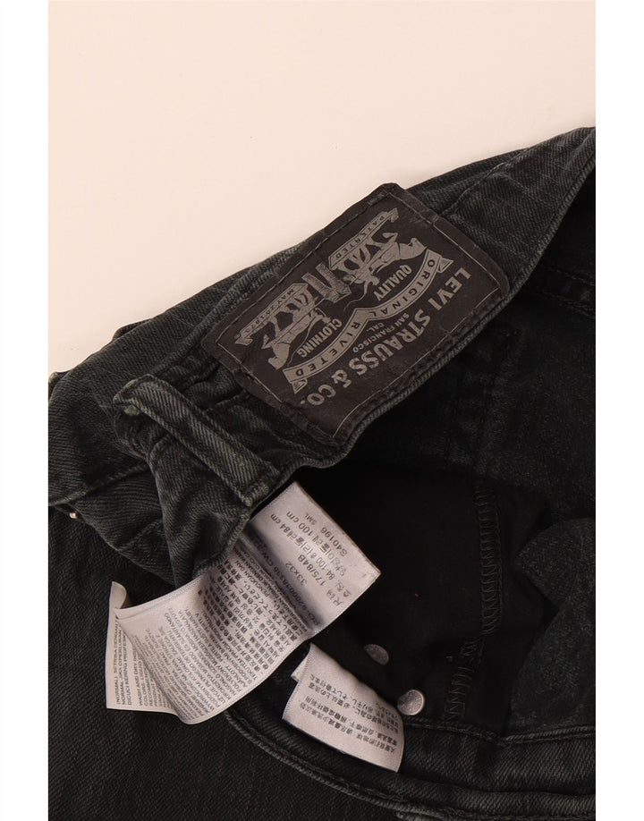 Levi's Men Distressed Straight Jeans W33 L32 Sort Bomuld
