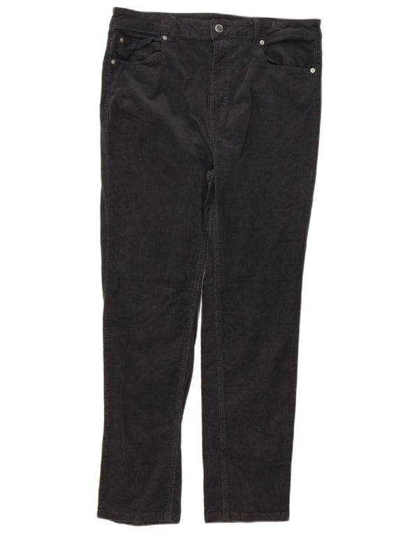 Marks & Spencer Pantalon slim en velours côtelé pour femme UK 16 Large W34 L27 Gris