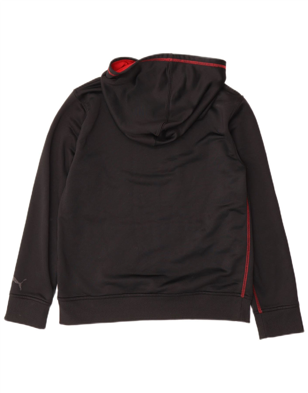 Puma Boys Graphic Hoodie Jumper 14-15 Years Large Black Polyester
