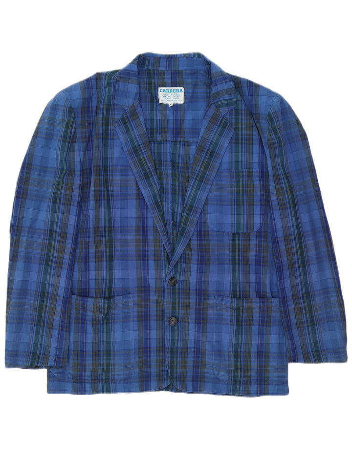 Carrera Mens 2 Button Blazer Jacket UK 40 Large Blue Check
