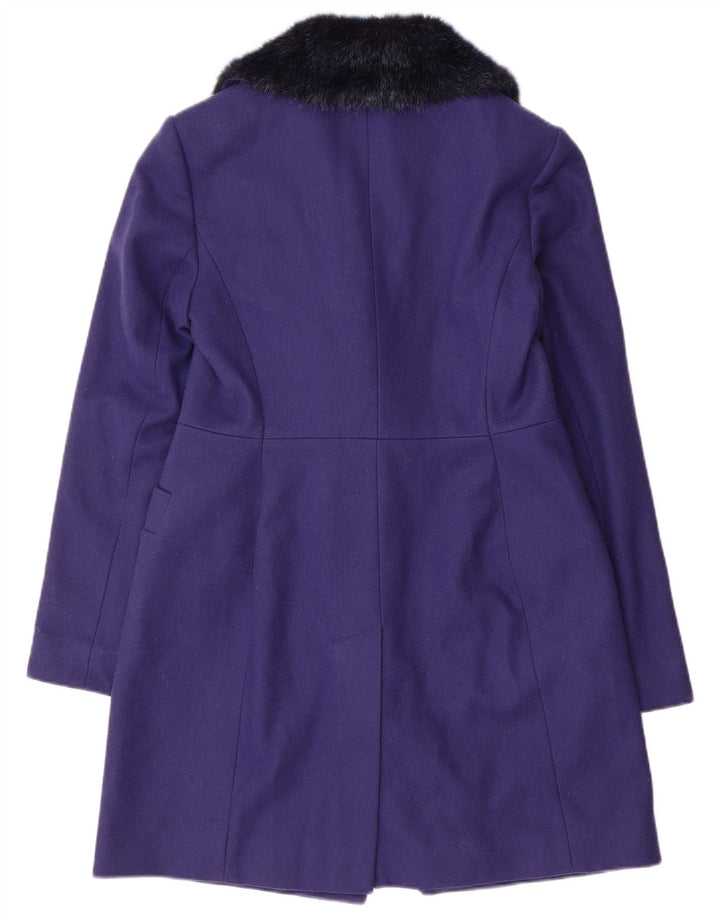 French Connection Abrigo de doble botonadura para mujer UK 40 Small Lana Púrpura