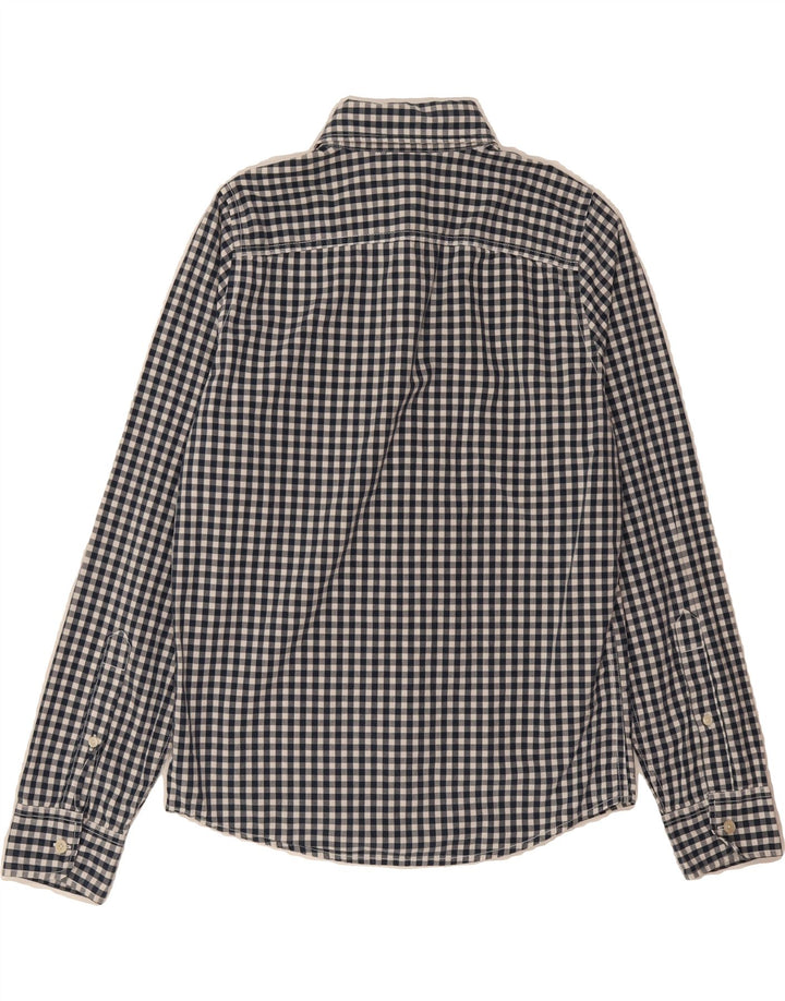 HOLLISTER Mens Shirt Small Navy Blue Gingham Cotton Vintage Hollister and Second-Hand Hollister from Messina Hembry 