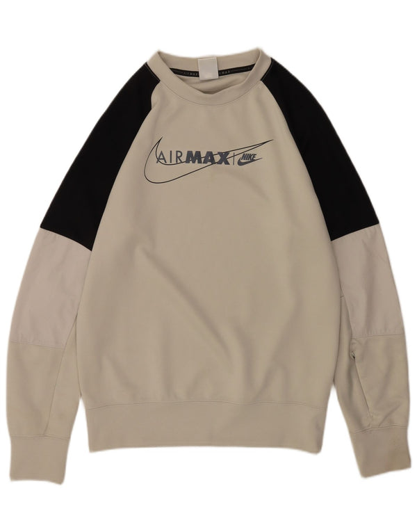 Felpa con grafica Nike da uomo, piccola, in poliestere color block grigio