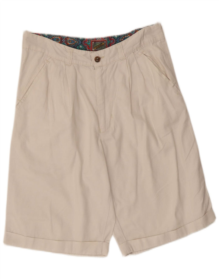 QUARRY Mens Pegged Chino Shorts W31 Medium White Cotton