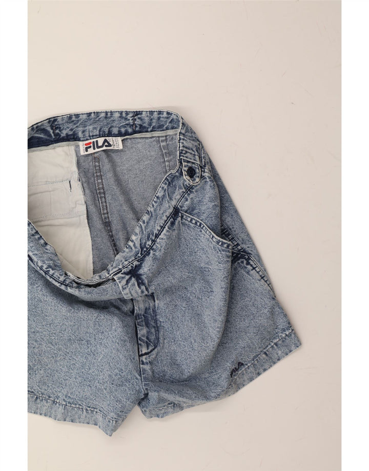 FILA Womens High Waist Denim Shorts W34 Large Blue Vintage Fila and Second-Hand Fila from Messina Hembry 