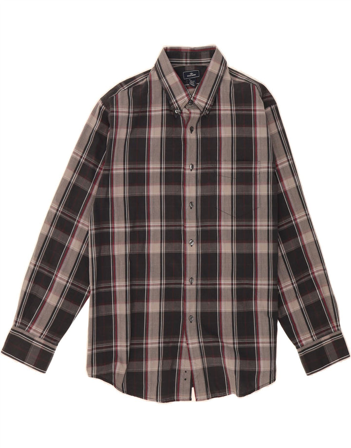 DOCKERS Mens Shirt Size 16 16 1/2 Large Grey Check Cotton Vintage Dockers and Second-Hand Dockers from Messina Hembry 