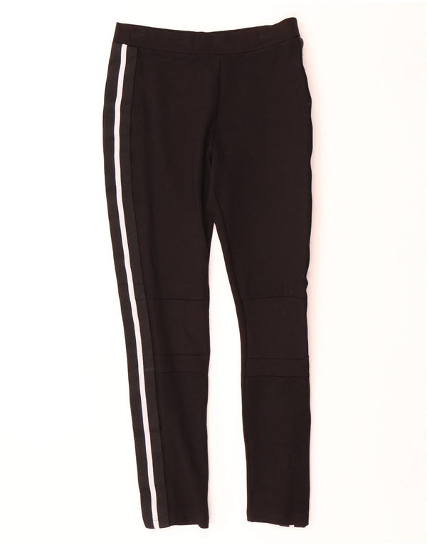 Женские леггинсы Zara UK 12, средние, черные в полоску