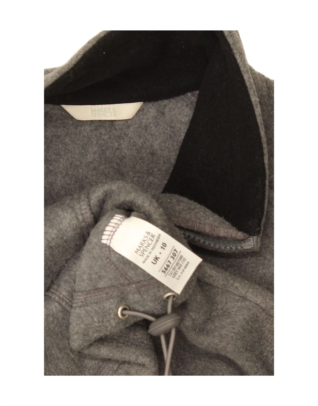 Marks & Spencer Dame Oversized Fleecejakke UK 10 Small Grå Polyester