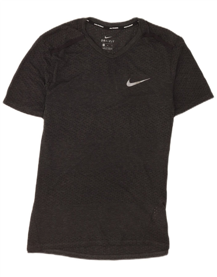 Nike Mens Dri Fit T-Shirt Top Medium Grey Polyester