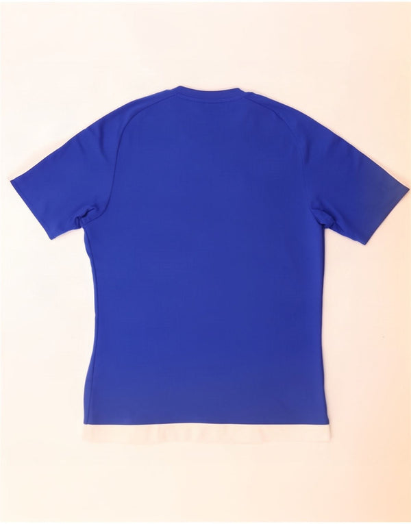 Adidas Herre Climalite T-Shirt Top Medium Blue Colourblock Polyester