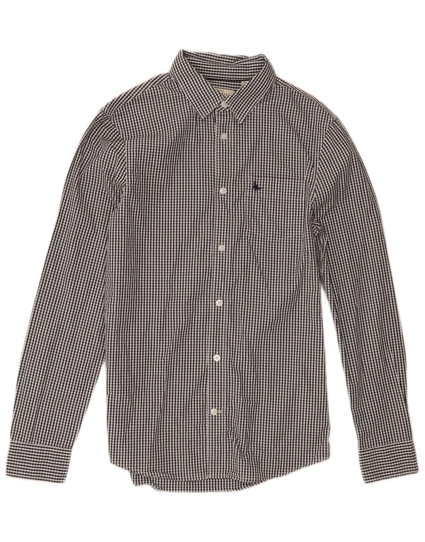 Jack Wills Camisa de corte clásico para hombre XS Algodón a cuadros negro