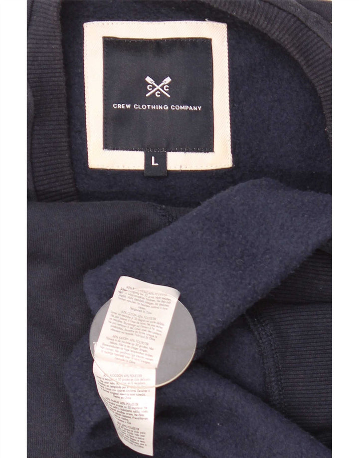 Crew Clothing Felpa da uomo Maglione grande in cotone blu navy