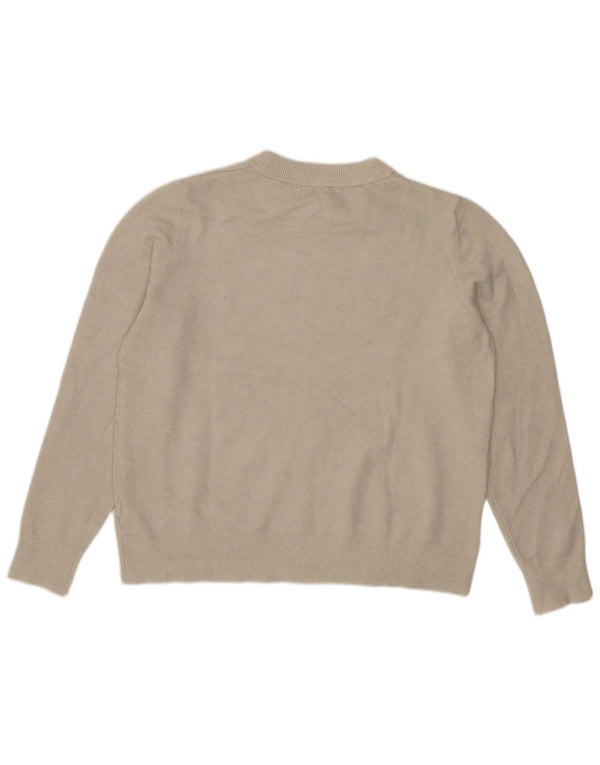 Marks & Spencer Womens Crew Neck Jumper Sweater UK 14 Medium Beige