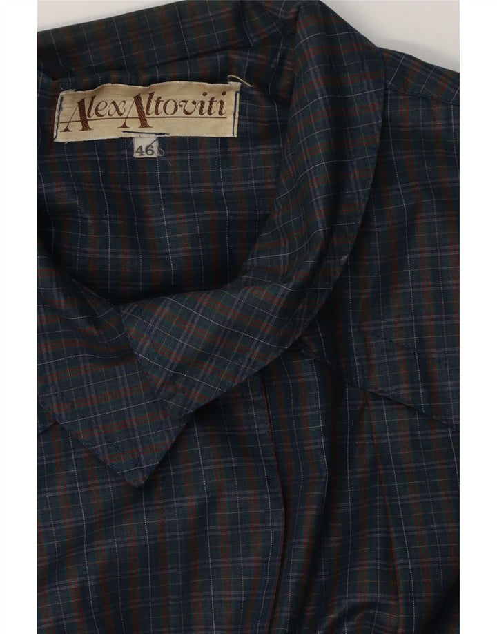 Alex Altoviti Womens Oversized Raincoat IT 46 Large Navy Blue Check
