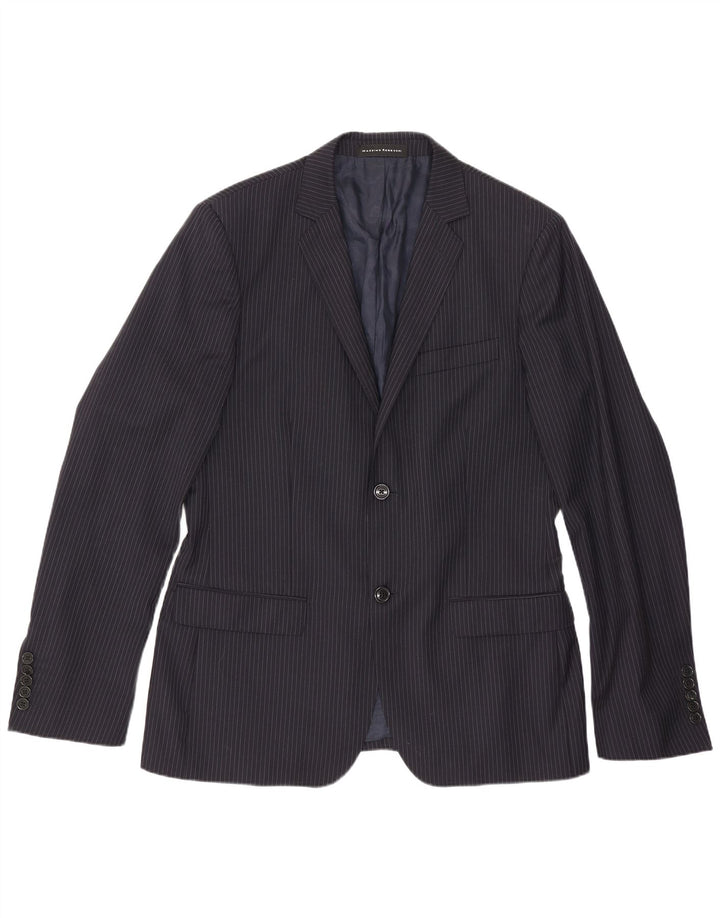 Giacca blazer da uomo a 2 bottoni Massimo Rebecchi UK 38 medio a righe blu navy