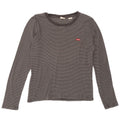 Levi's Top pentru femei cu mânecă lungă UK 14 Medium Grey Pinstripe Bumbac