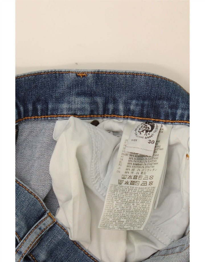 DIESEL Dame Straight Jeans W30 L27 Blå Bomuld